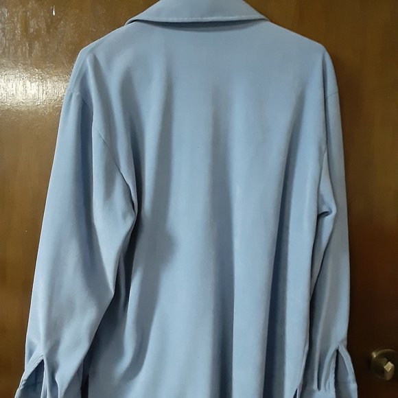 PALE BLUE PEACHSKIN (IMITATION SUEDE) LIGHTWEIGHT JACKET - Picture 2 of 2